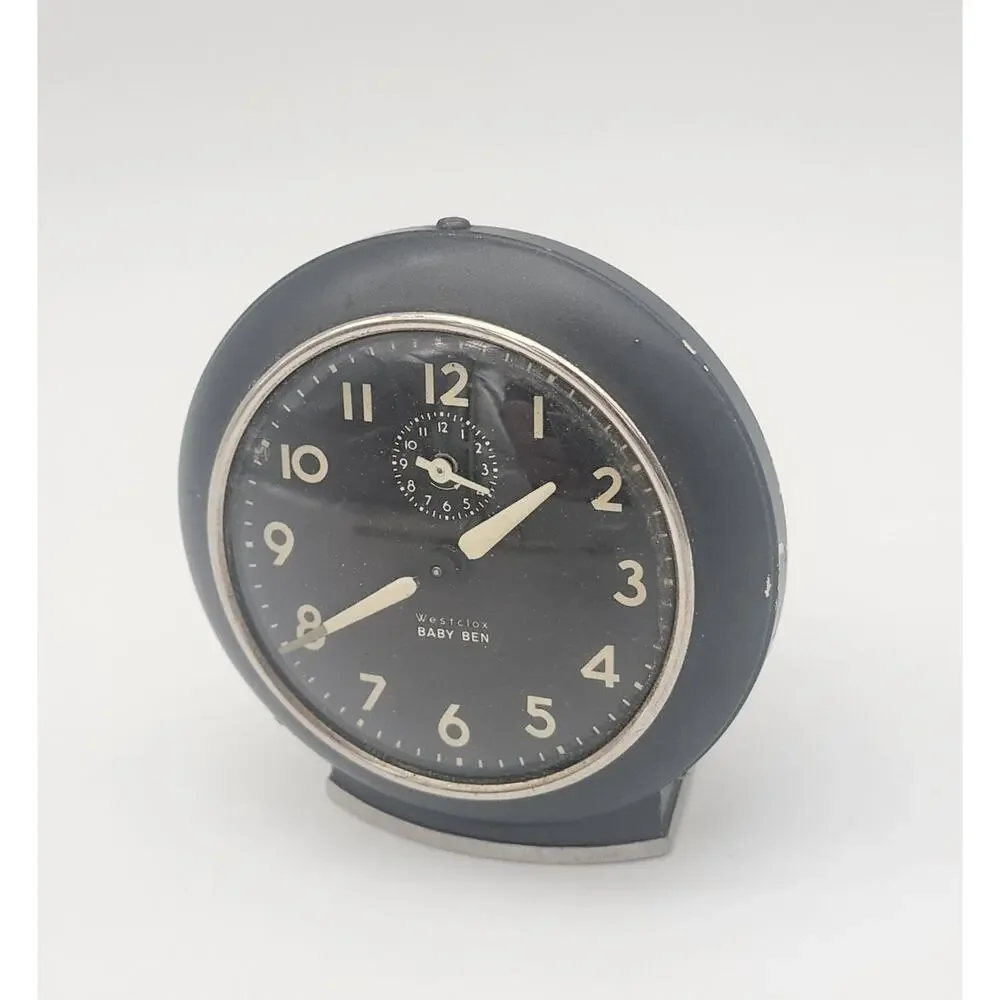 1940's- 50's Westclox Baby Ben Wind-up Alarm Clock Art Deco Westclox Baby-Ben
